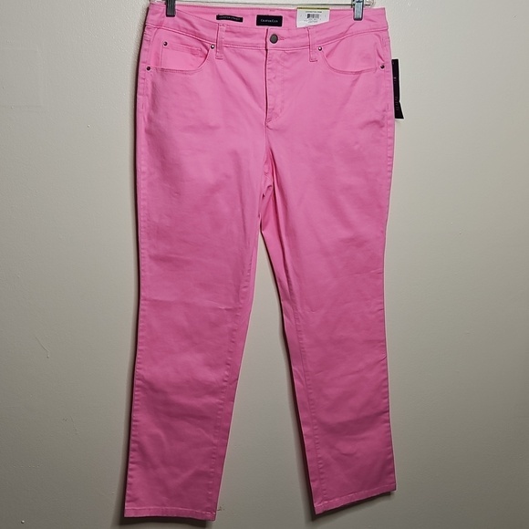 Charter Club Denim - Charter Club Lexington Pink Straight Leg Jeans Size 12 NWT